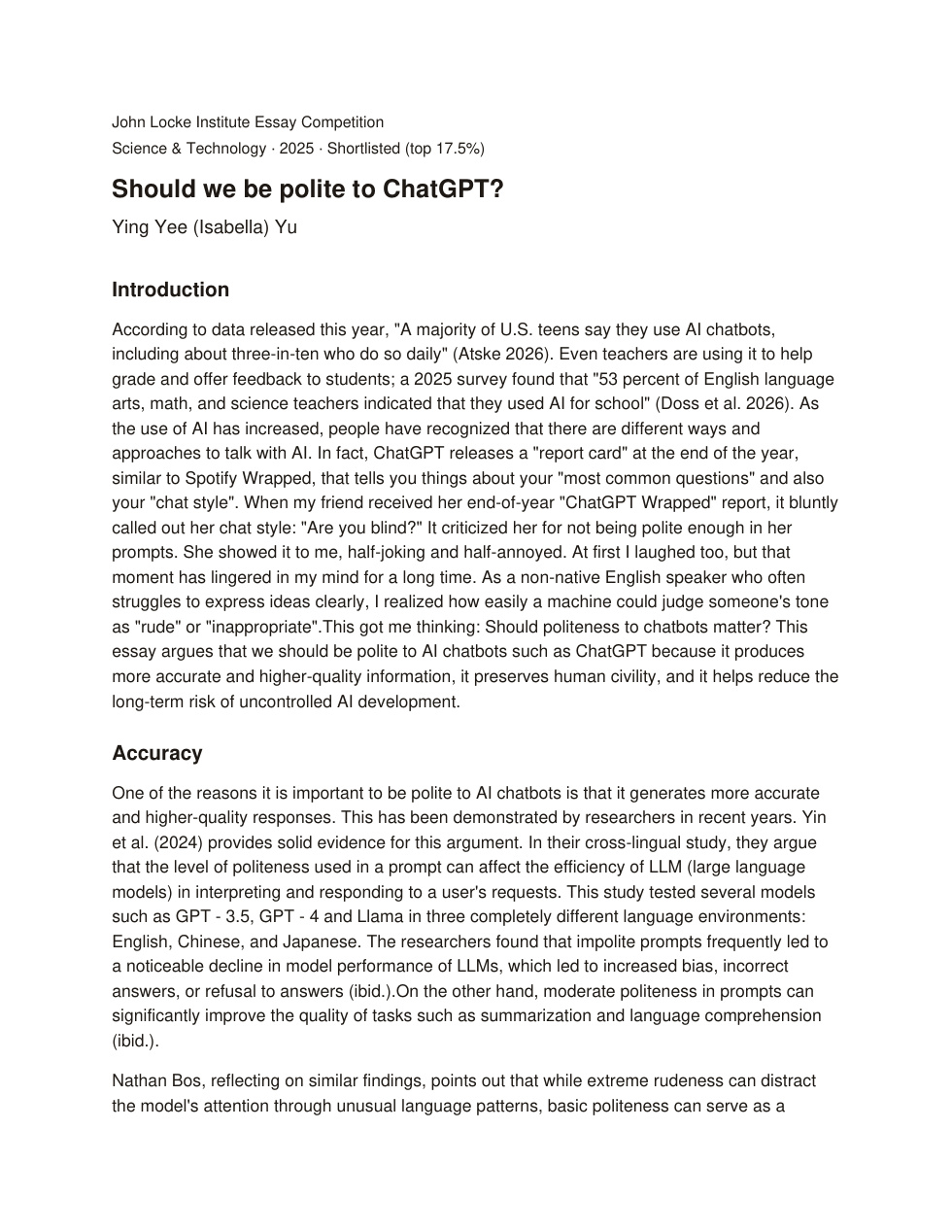 John Locke Science and Technology essay cover